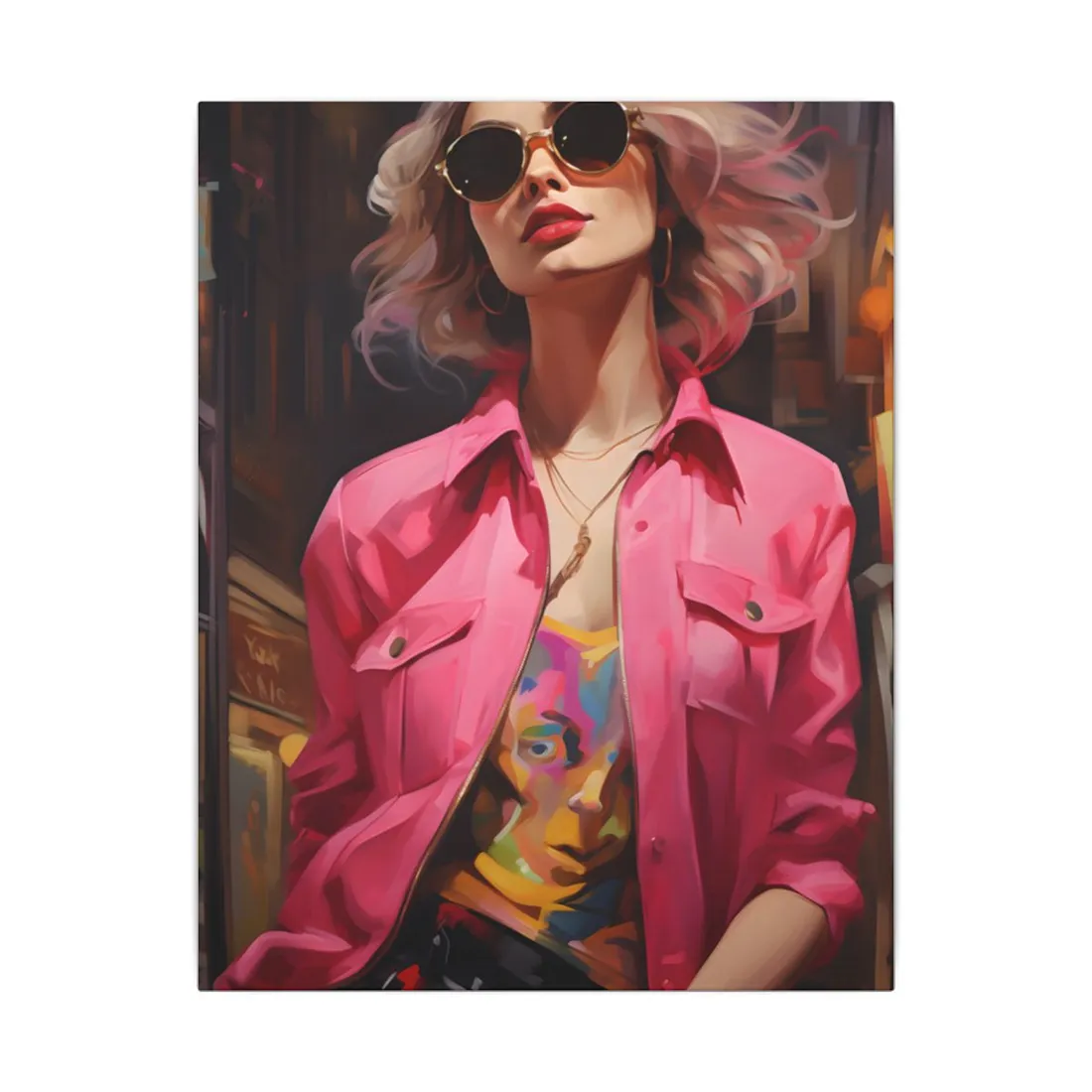Urban Fashionista: City Chic Style Portrait - Canvas