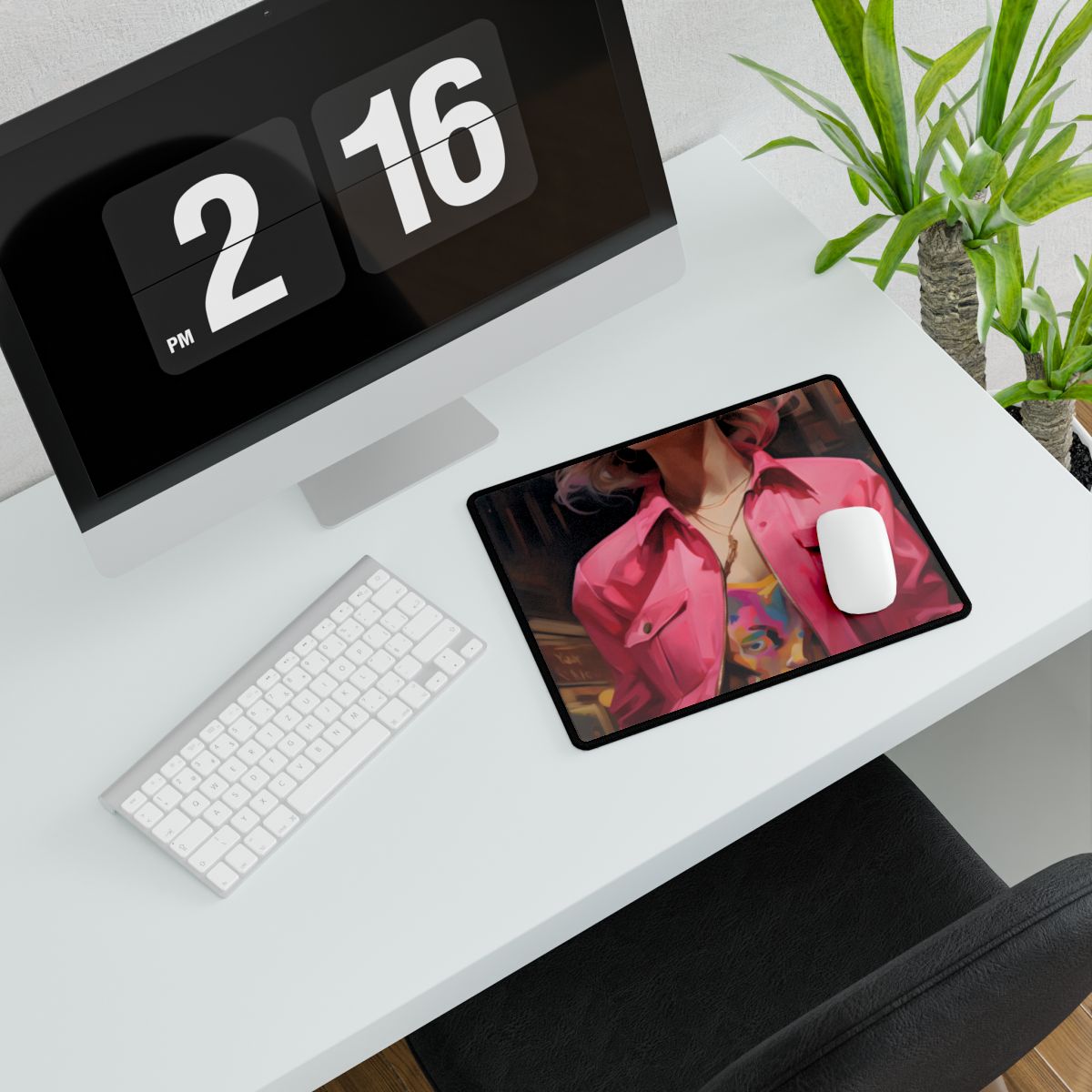 Urban Fashionista: City Chic Style Portrait - Desk Mat