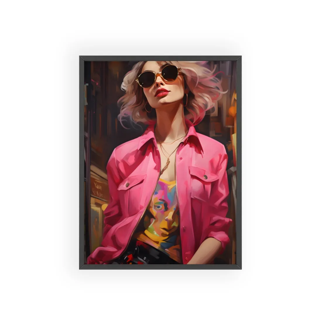 Urban Fashionista: City Chic Style Portrait - Framed Poster