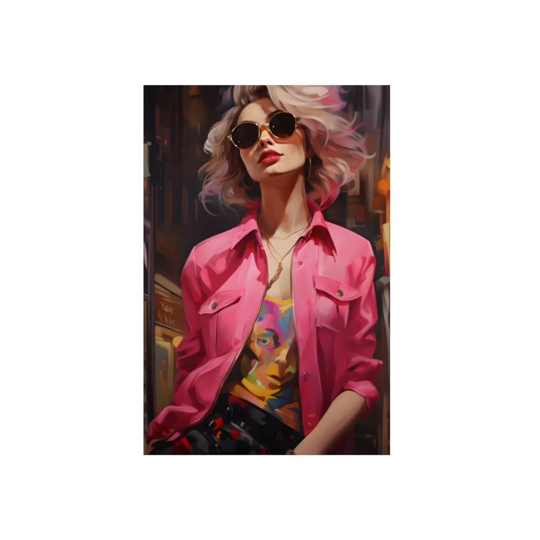 Urban Fashionista: City Chic Style Portrait - Metal Poster