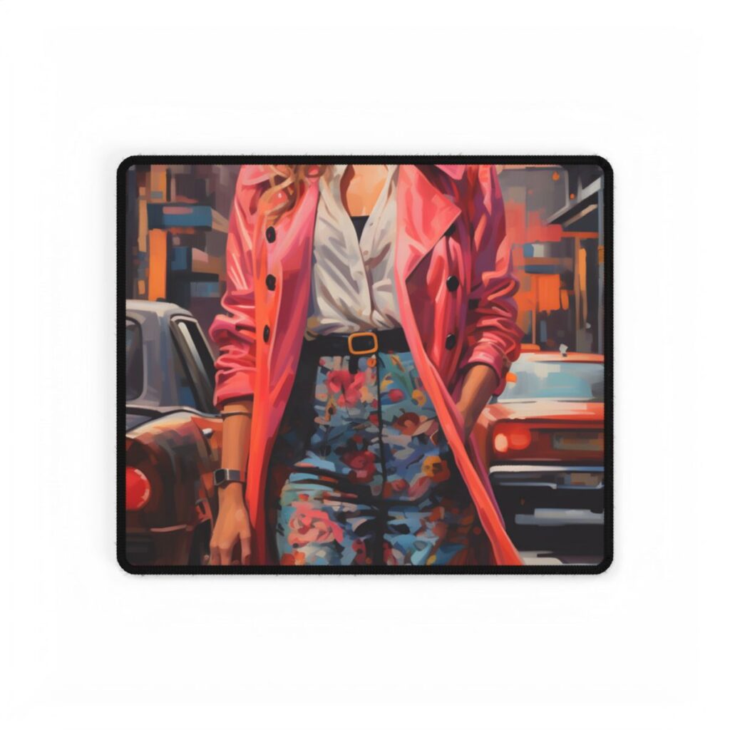 Urban Fashionista: City Street Photography Artwork - Desk Mat