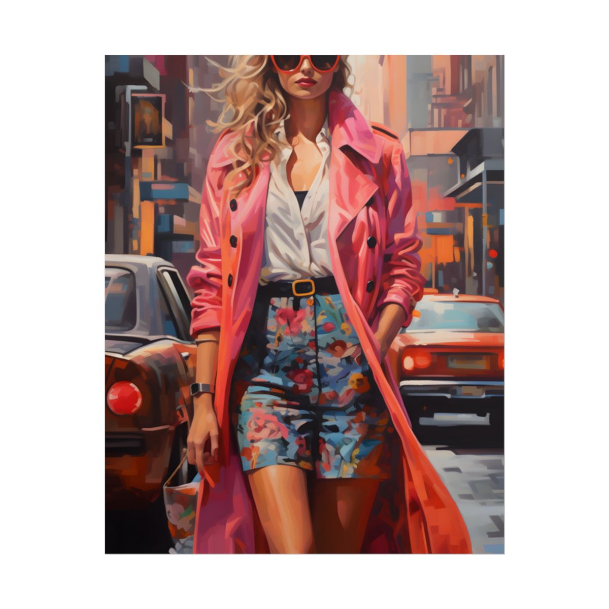 Urban Fashionista: City Street Photography Artwork - Poster