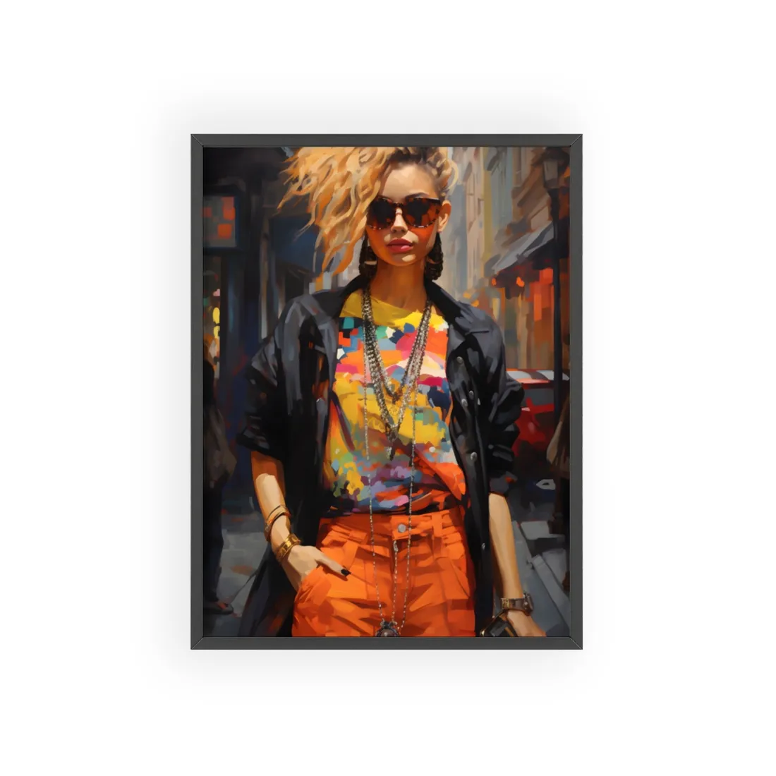 Urban Fashionista: Expressing City Style in Graffiti Street Art - Framed Poster
