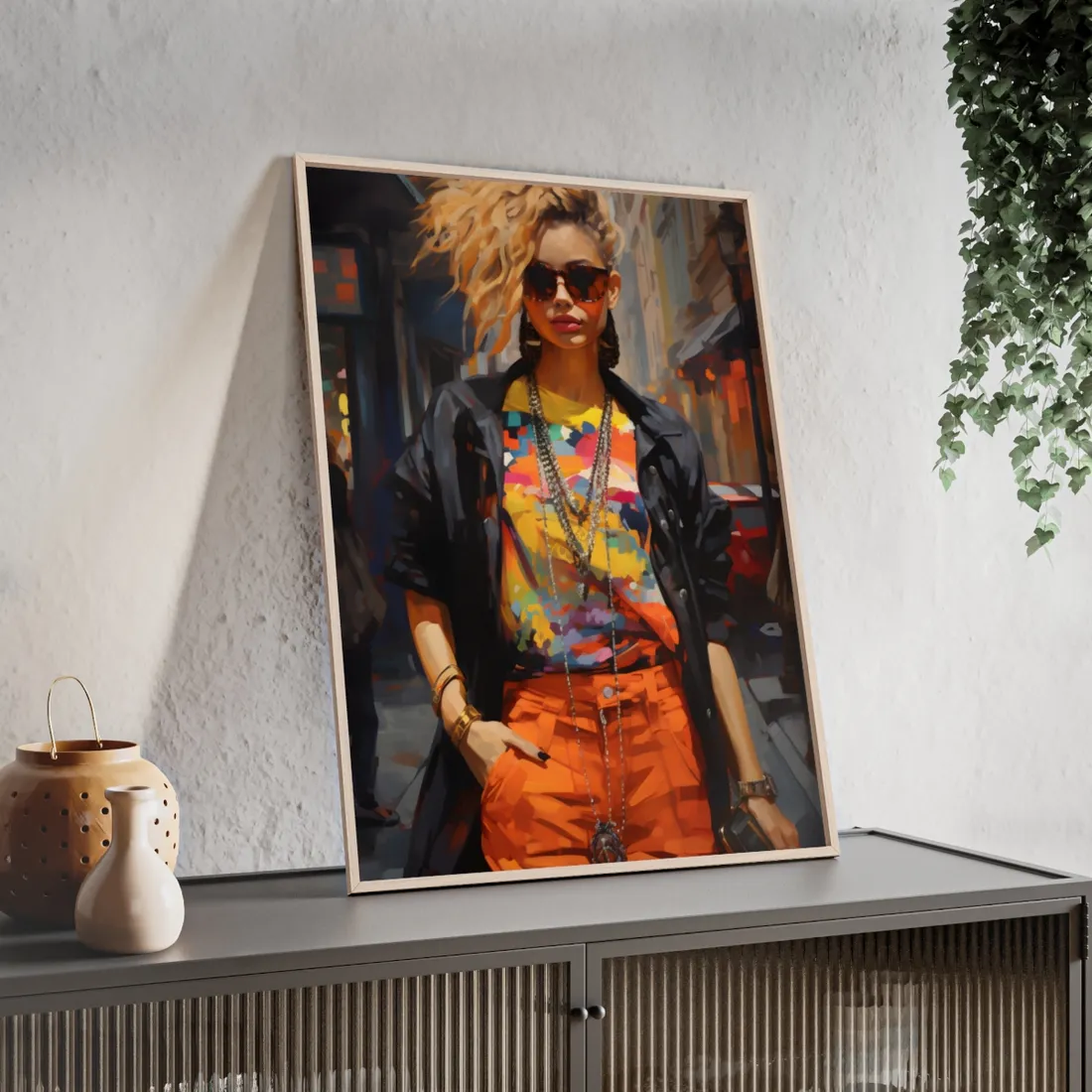 Urban Fashionista: Expressing City Style in Graffiti Street Art - Framed Poster