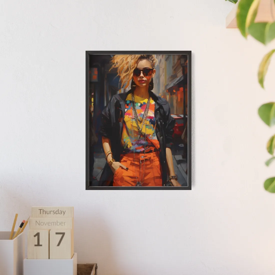Urban Fashionista: Expressing City Style in Graffiti Street Art - Framed Poster
