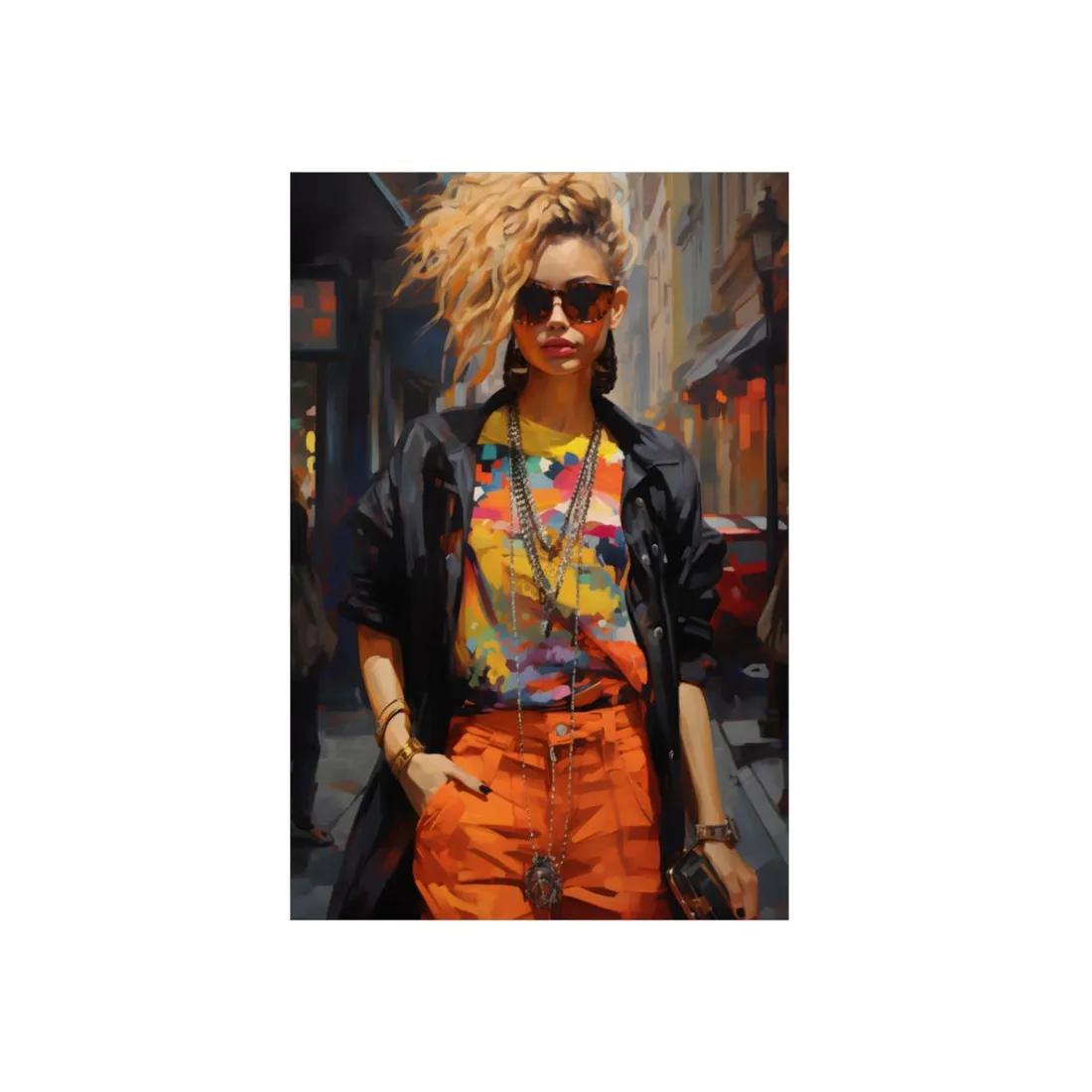 Urban Fashionista: Expressing City Style in Graffiti Street Art - Metal Poster