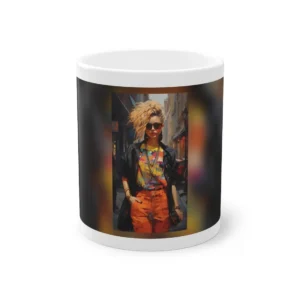 Woman on City Street Mug