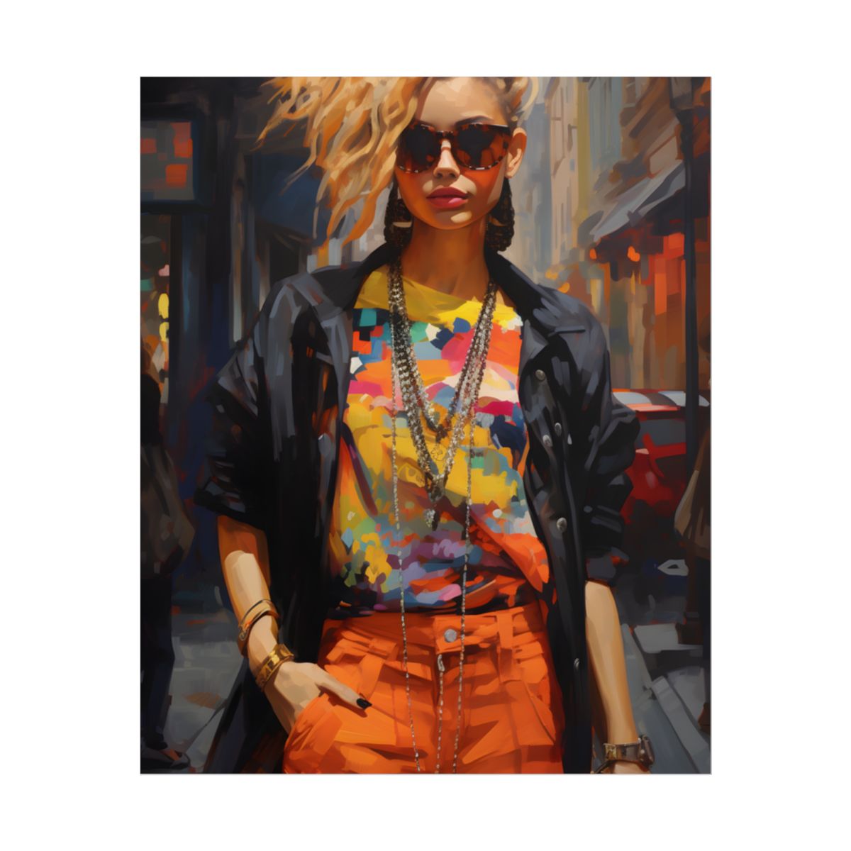 Urban Fashionista: Expressing City Style in Graffiti Street Art - Poster