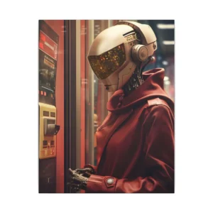 Robot in Red Coat Canvas Print