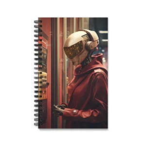 Robot in Red Coat Spiral Notebook