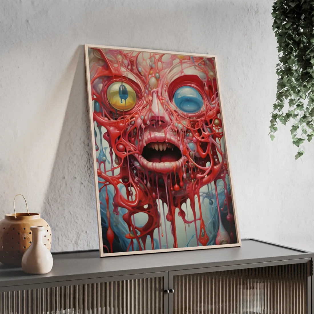Urban Nightlife Portals: Cityscape Digital Art - Framed Poster