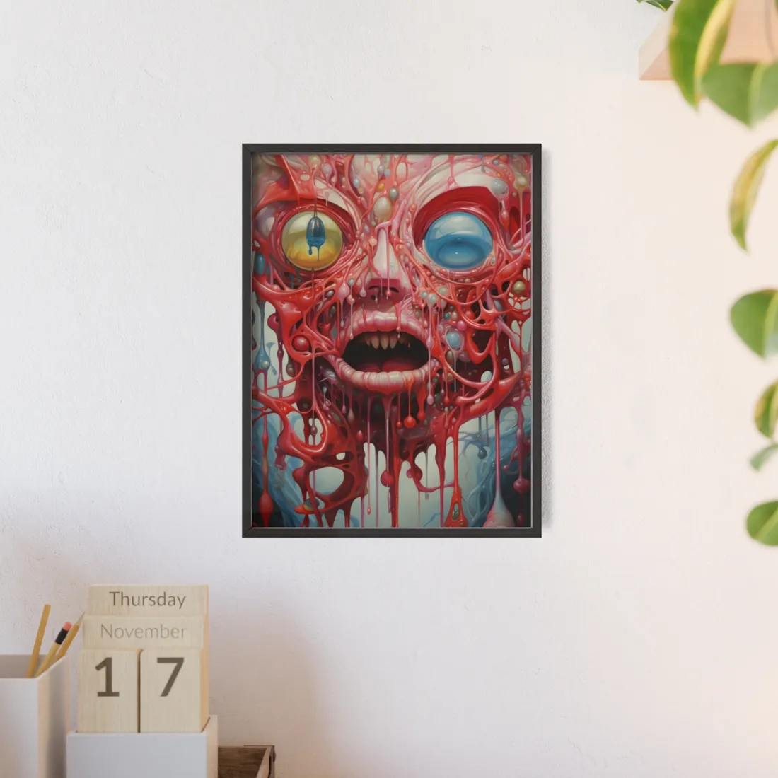 Urban Nightlife Portals: Cityscape Digital Art - Framed Poster