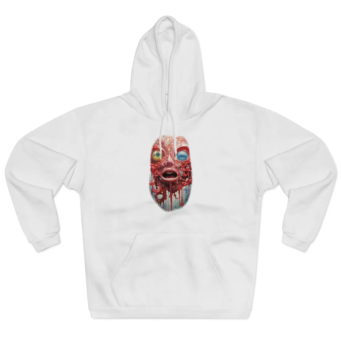 Urban Nightlife Portals: Cityscape Digital Art - Hoodie (White)