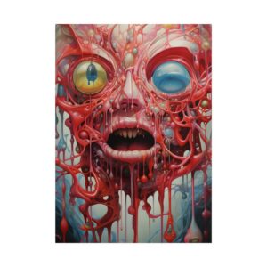 Melting Face with Red Drips Poster