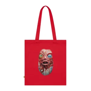 Melting Face with Red Drips Tote Bag