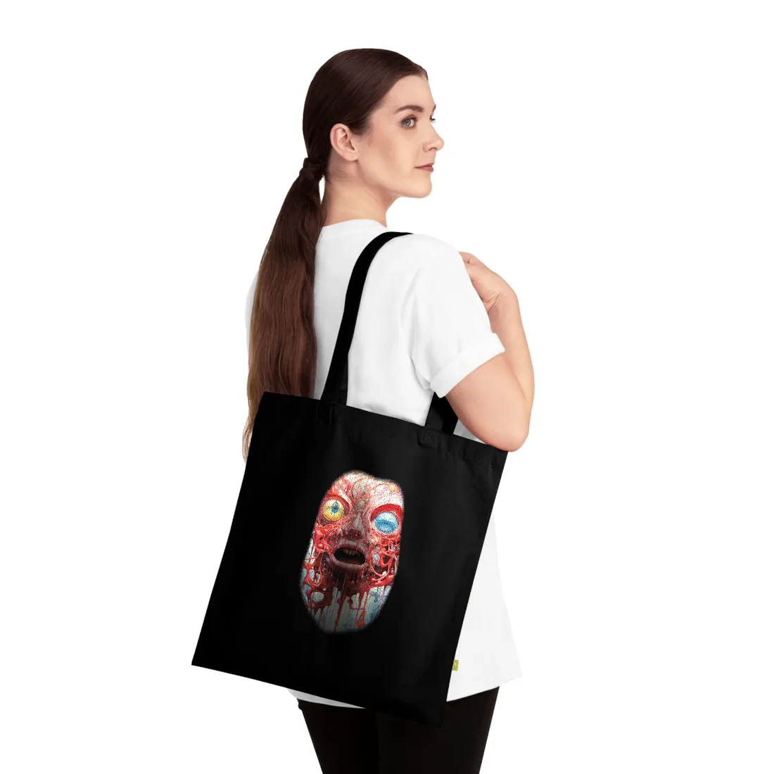 Urban Nightlife Portals: Cityscape Digital Art - Tote Bag (Black)