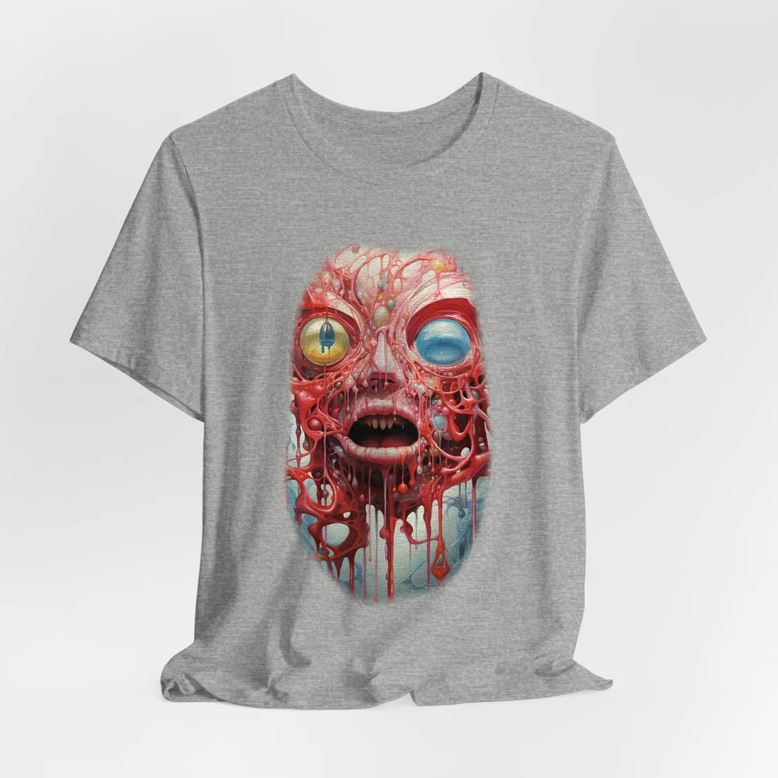 Urban Nightlife Portals: Cityscape Digital Art - T-Shirt (Athletic Heather)