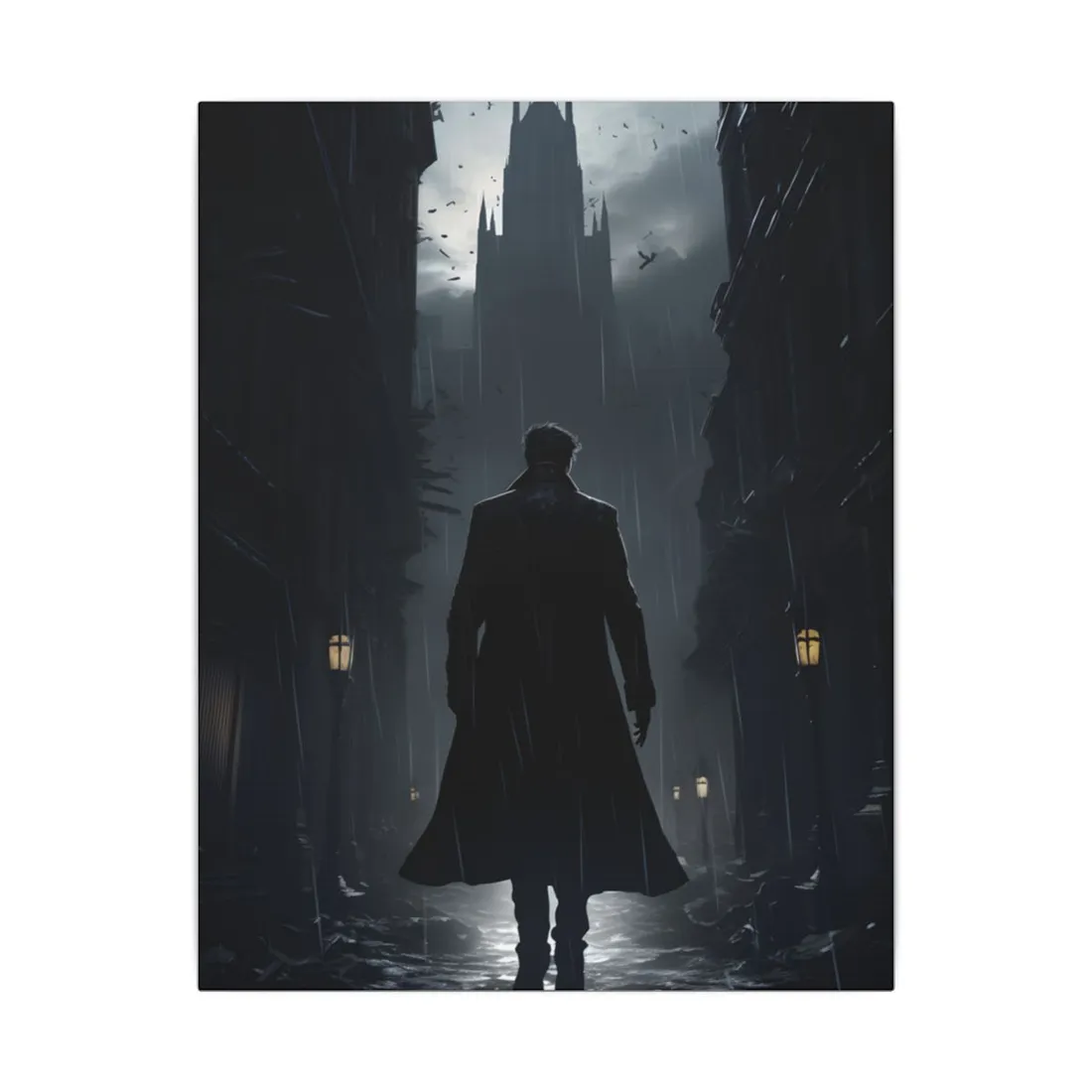 Urban Noir Detective: Fantasy Artwork Print - Canvas