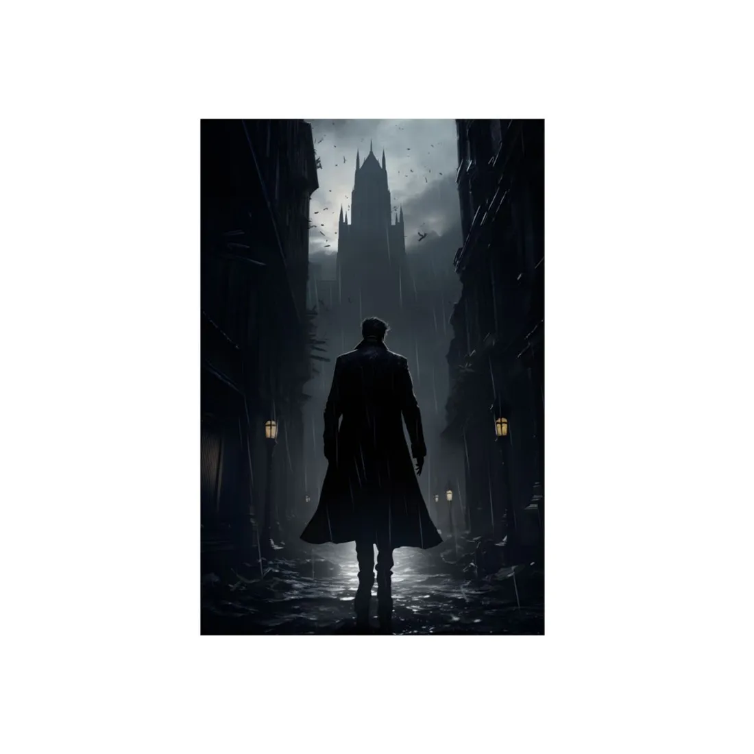 Urban Noir Detective: Fantasy Artwork Print - Metal Poster