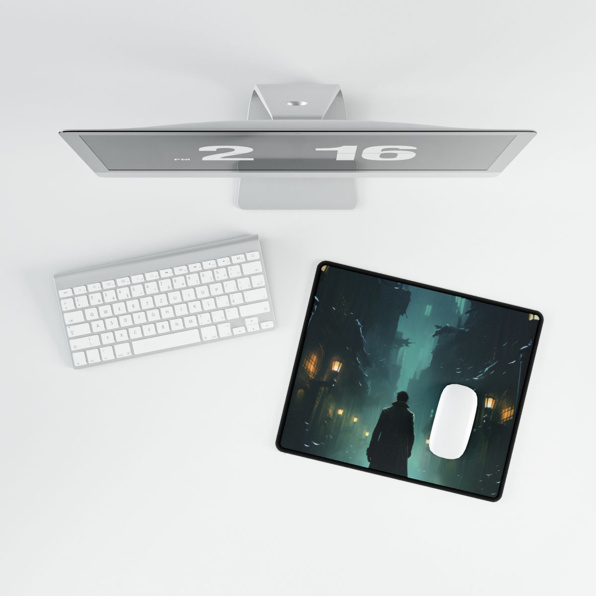 Urban Noir Detective: Mystery Solving Artwork - Desk Mat
