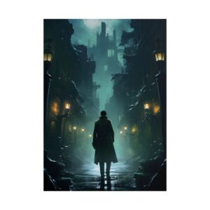Gothic Street at Night Poster