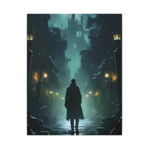 Gothic Street at Night Canvas Print