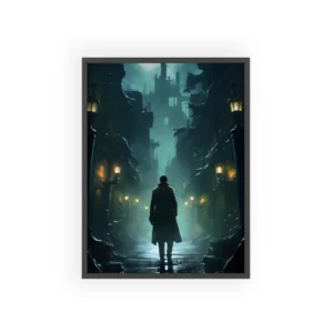 Gothic Street at Night Framed Poster