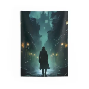 Gothic Street at Night Wall Tapestry