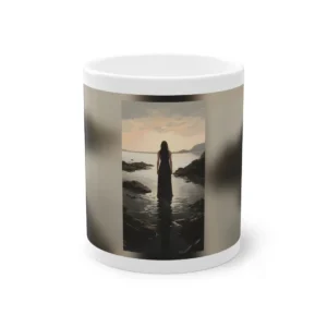 Woman at Dusk Shore Mug