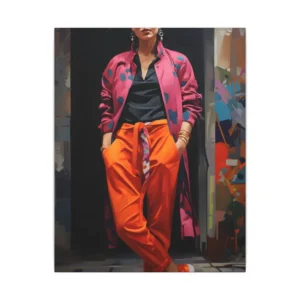 Pink Jacket Street Style Canvas Print