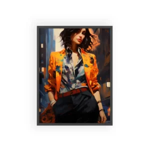 Woman in Orange Blazer Framed Poster