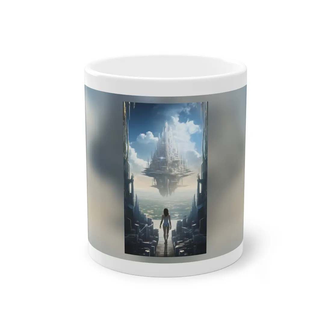 Urgent Gathering in Dystopian Landscape: A Vision of Perfection - Mug