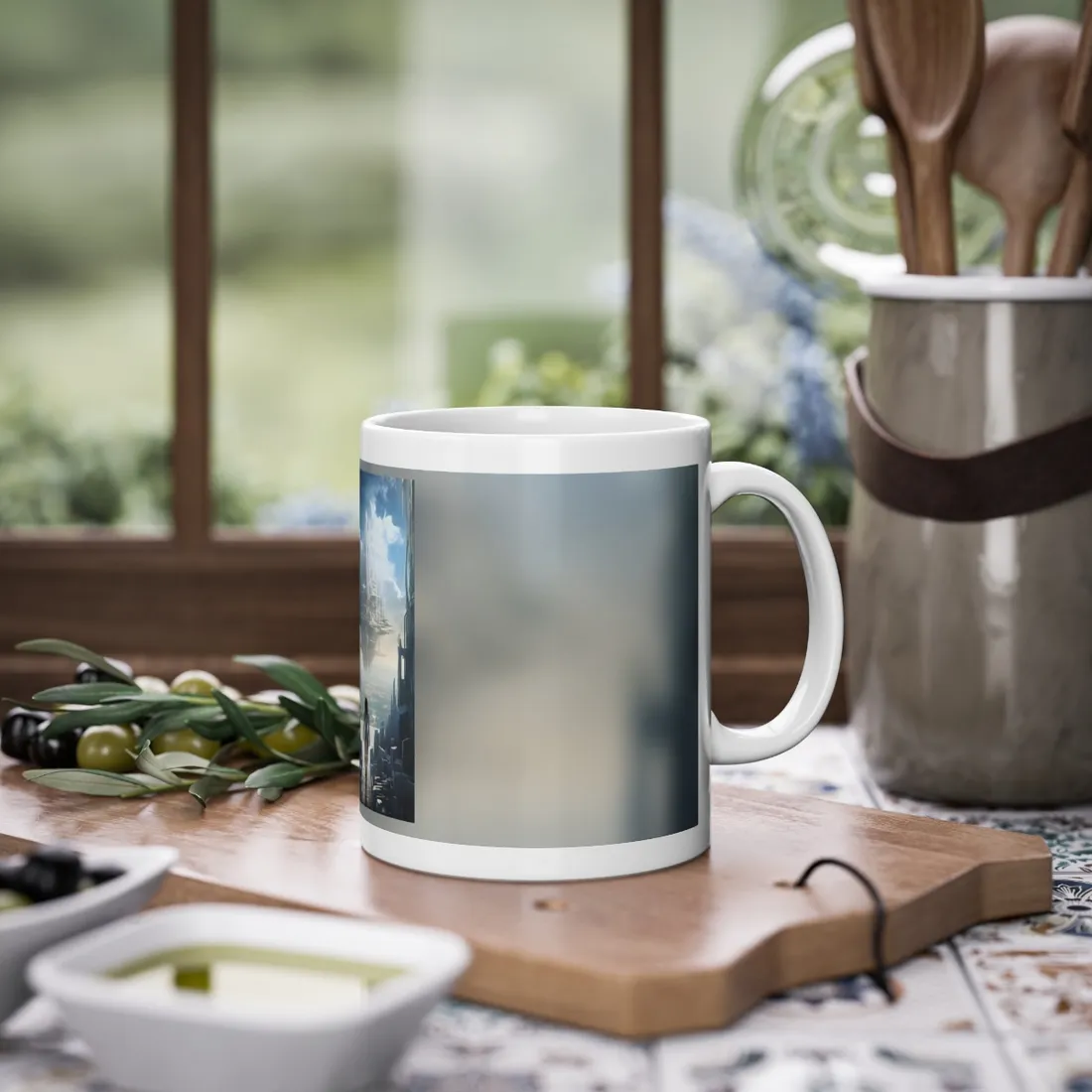 Urgent Gathering in Dystopian Landscape: A Vision of Perfection - Mug