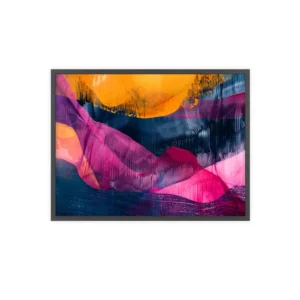 Abstract Orange and Magenta Waves Framed Poster