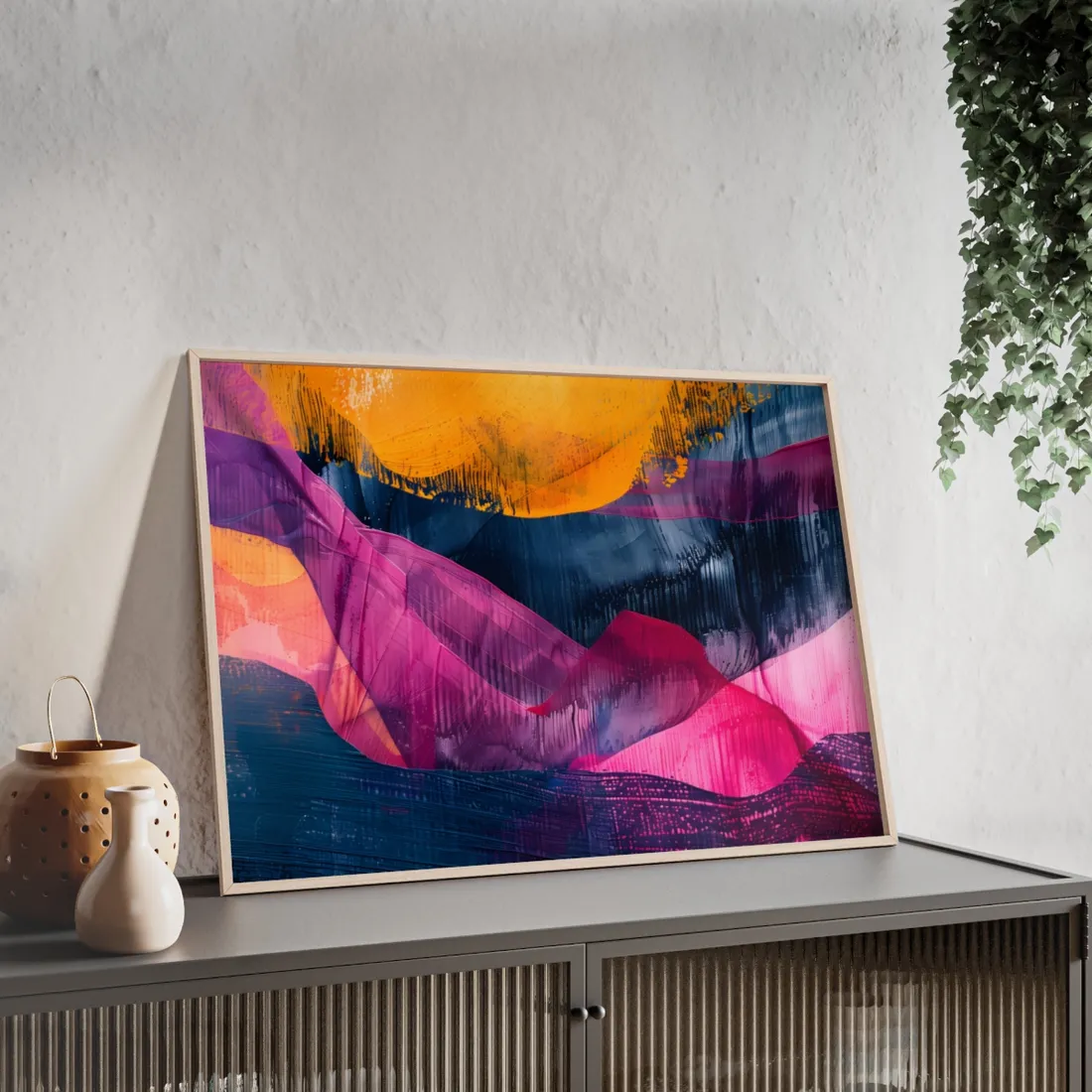 Vibrant Abstract Art: Organic Patterns in Modern Colors - Framed Poster