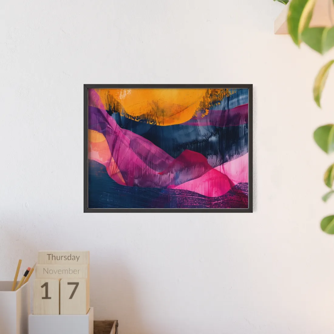 Vibrant Abstract Art: Organic Patterns in Modern Colors - Framed Poster