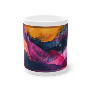 Abstract Orange and Magenta Waves Mug