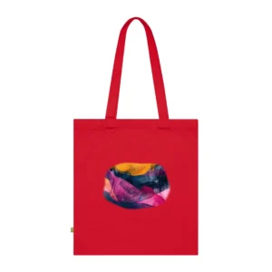 Abstract Orange and Magenta Waves Tote Bag