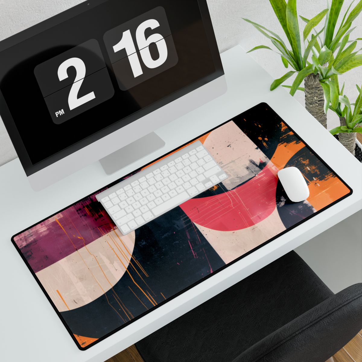 Vibrant Abstract Geometries: Colorful Artwork in Bold Shades - Desk Mat