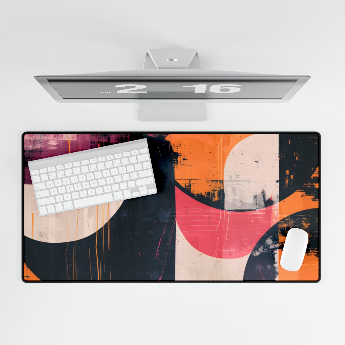 Vibrant Abstract Geometries: Colorful Artwork in Bold Shades - Desk Mat