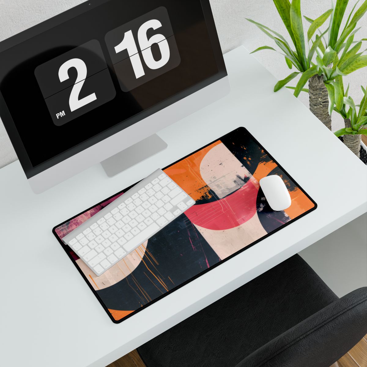 Vibrant Abstract Geometries: Colorful Artwork in Bold Shades - Desk Mat