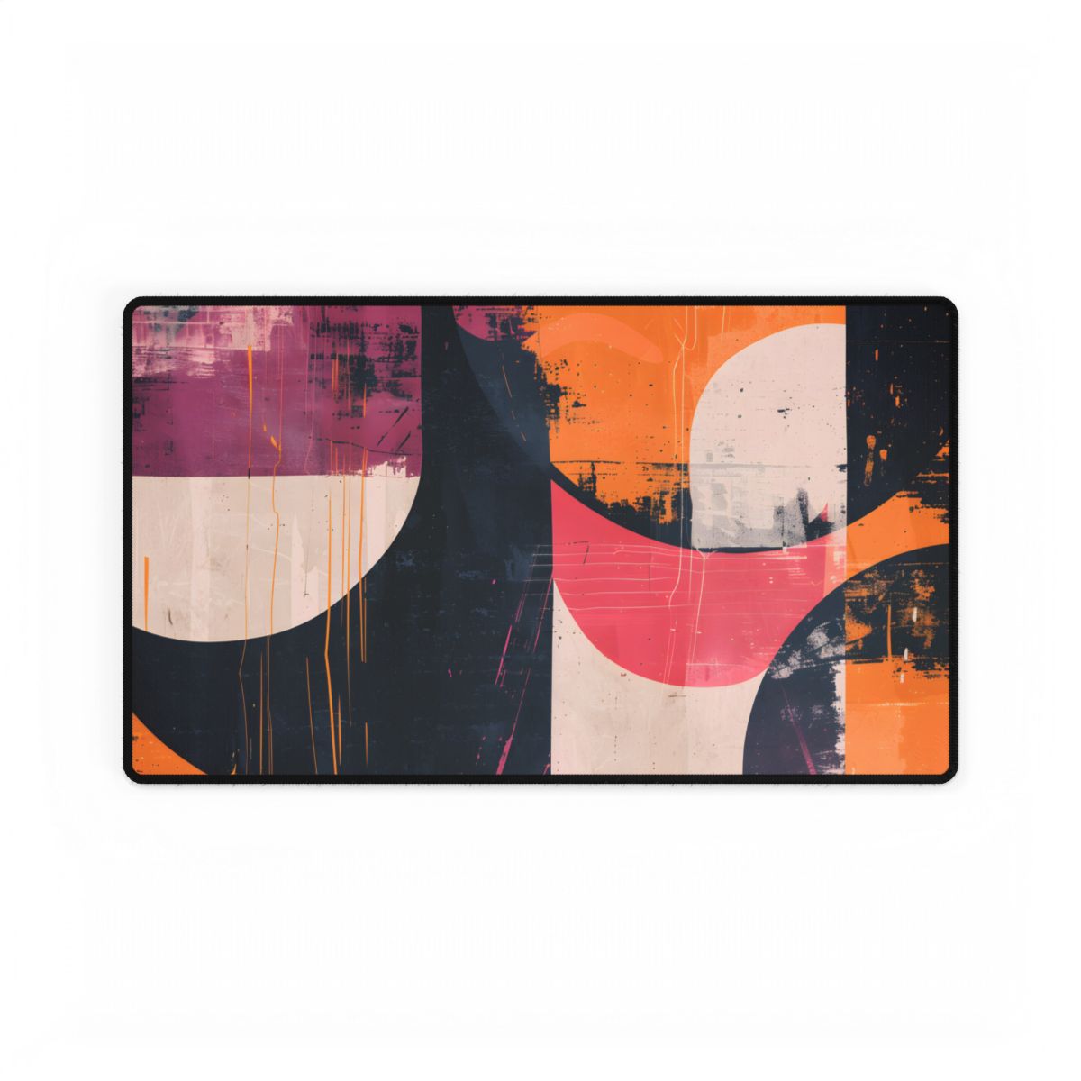Vibrant Abstract Geometries: Colorful Artwork in Bold Shades - Desk Mat