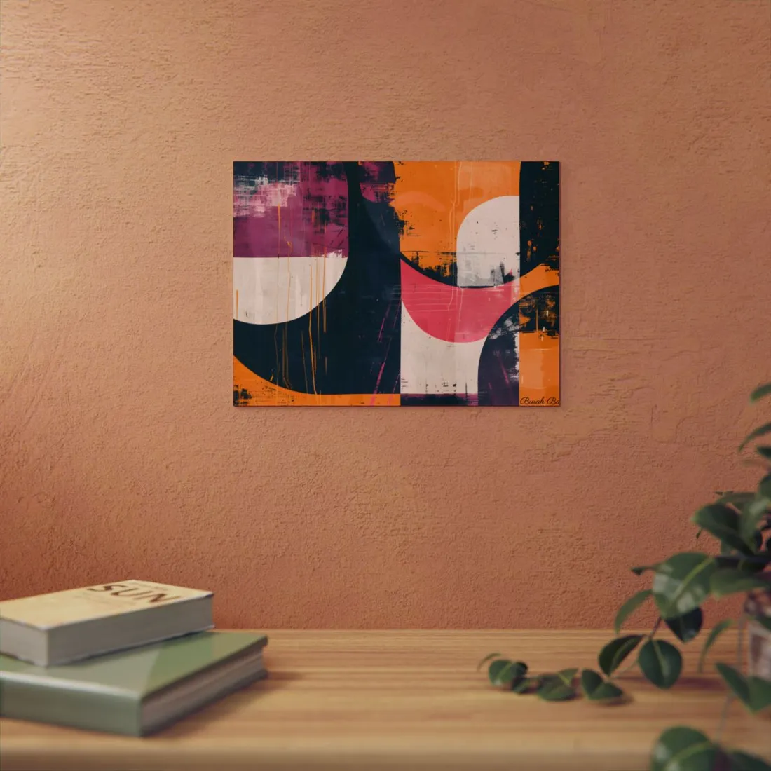 Vibrant Abstract Geometries: Colorful Artwork in Bold Shades - Metal Poster