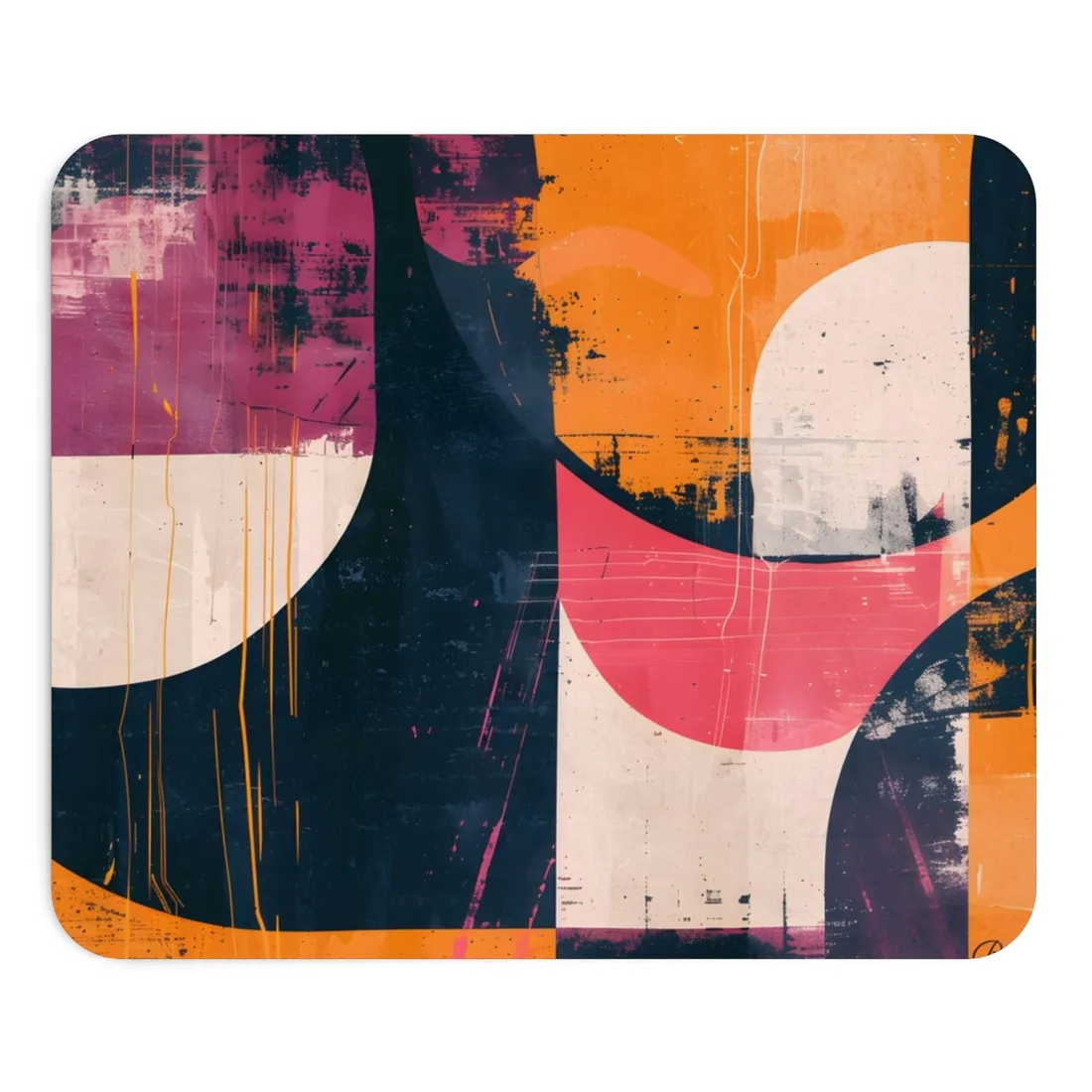 Vibrant Abstract Geometries: Colorful Artwork in Bold Shades - Mouse Pad