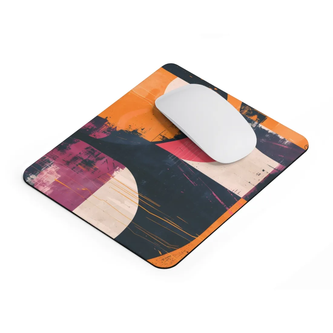 Vibrant Abstract Geometries: Colorful Artwork in Bold Shades - Mouse Pad