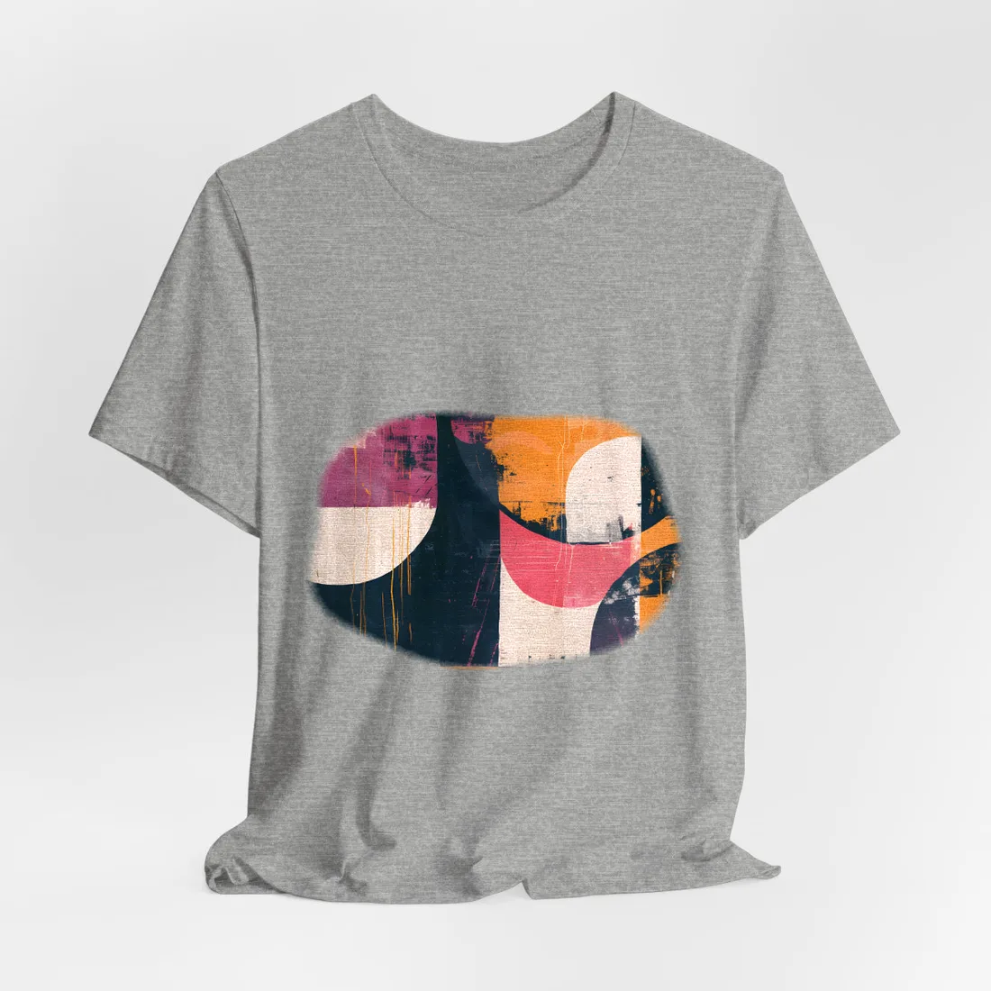 Vibrant Abstract Geometries: Colorful Artwork in Bold Shades - T-Shirt (Athletic Heather)