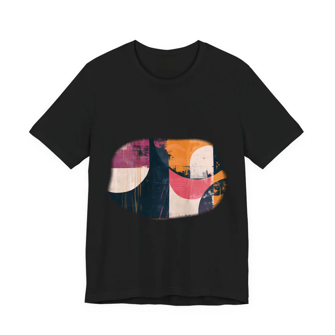 Vibrant Abstract Geometries: Colorful Artwork in Bold Shades - T-Shirt (Black)