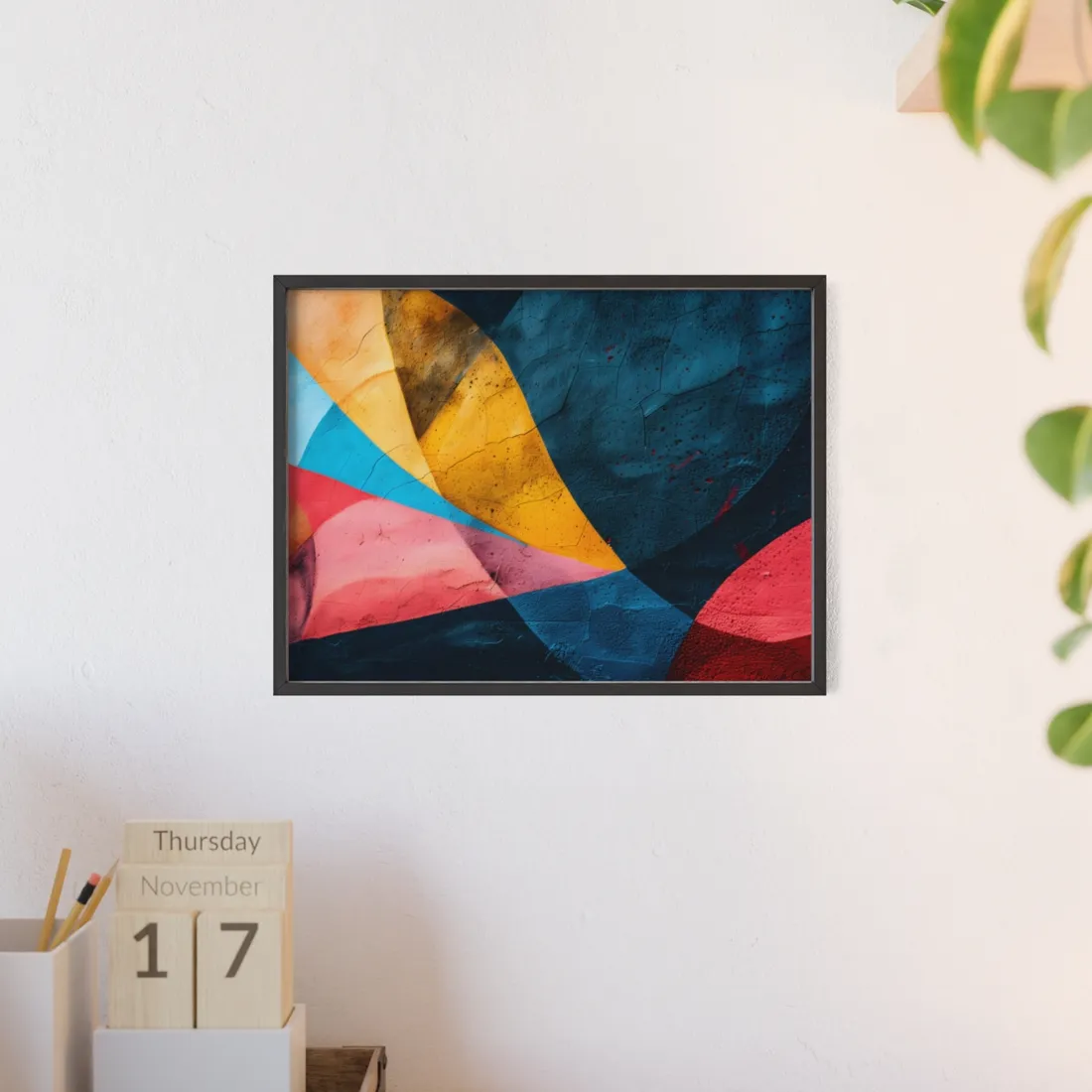 Vibrant Abstract Textured Design: Colorful - Framed Poster