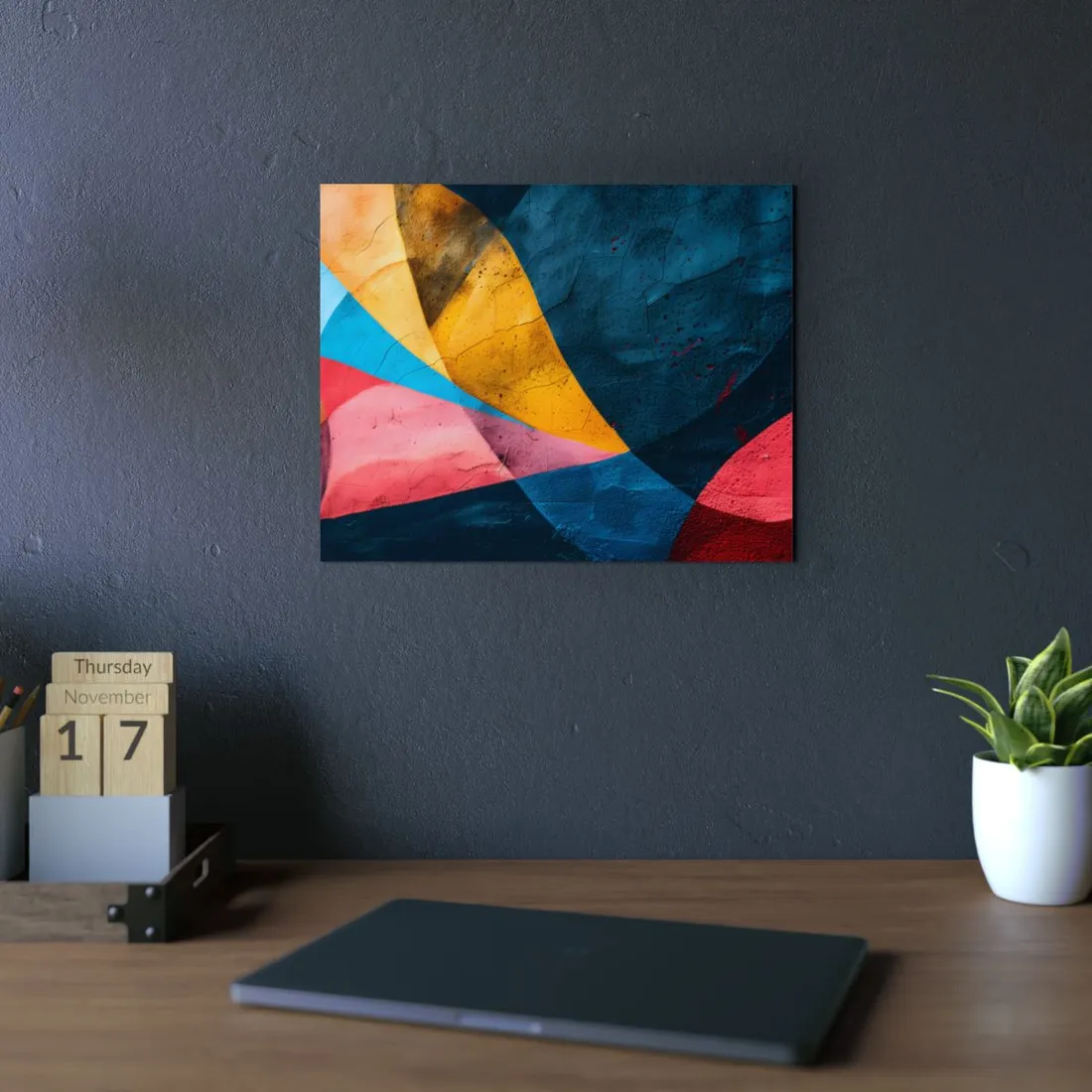 Vibrant Abstract Textured Design: Colorful - Metal Poster