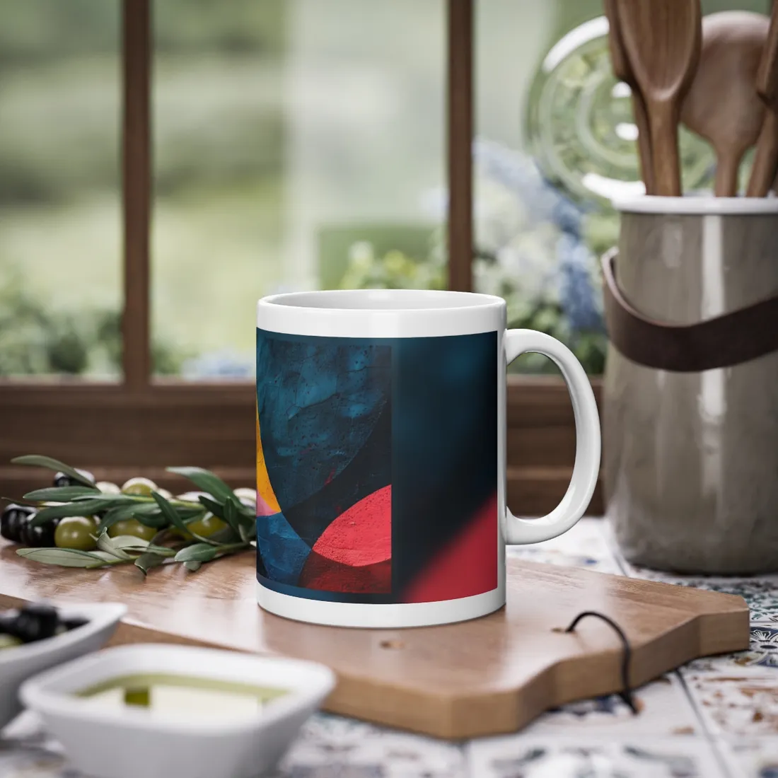 Vibrant Abstract Textured Design: Colorful - Mug